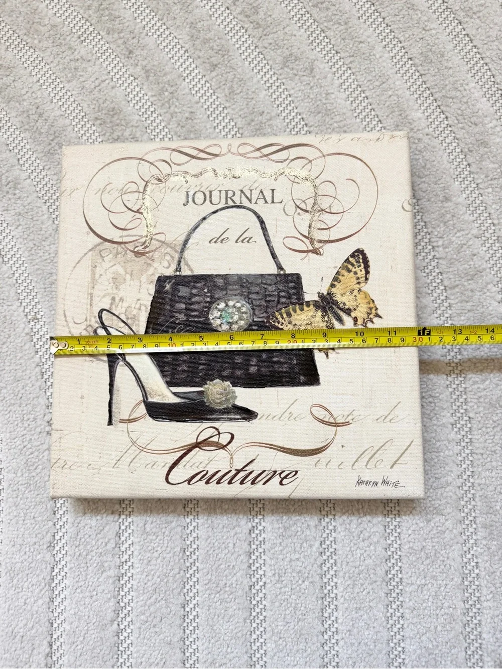 Couture Journal Canvas Art - Black and Cream